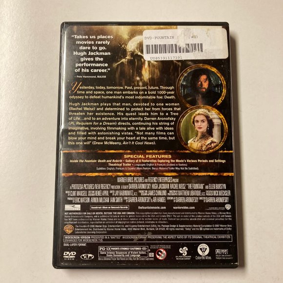 The Fountain DVD  (Widescreen Edition) Hugh Jackman  Rachel Weisz - Picture 2 of 4